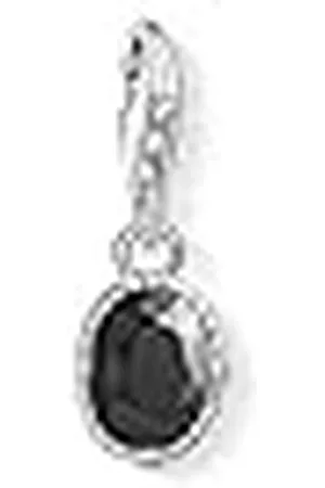 Thomas Sabo Colgante con Piedra Preciosa/Perla, Abalorio con Piedra Circular Negra