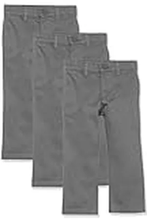 Amazon Pantalones Chinos de Uniforme de Corte Recto y Frente Plano Niño, Pack de 3, , 7 años