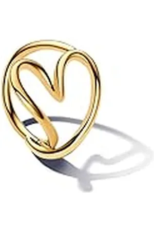 PANDORA Essence Anillo con corazón chapado en oro de 14 quilates, talla 56