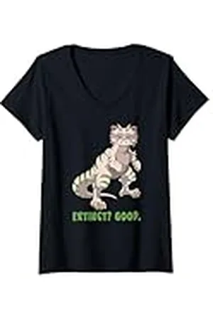 Grumpy Cat Mujer Dinosaurio - ¿Extinto? Camiseta Cuello V