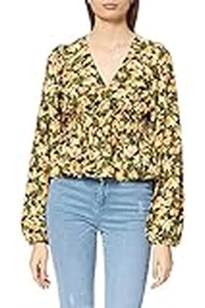 NA-KD Smocked Waist Blouse Blusas, Flor de Naranja, 46 para Mujer
