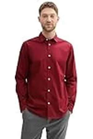 TOM TAILOR 1037435 Camisa, 13721-Burgundy Dark Red, XXXL Hombres