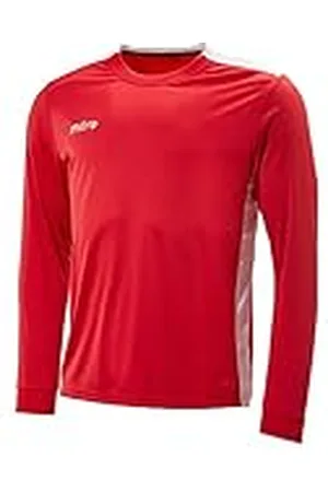 Mitre Kids Charge Long Sleeve Football Match Day Shirt - Scarlet - White X-Small Youth/ 24-26 Inch