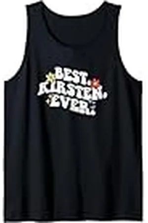 Personalized Name Mothers Day outfit For Women Retro Groovy Best KIRSTEN Ever First Name Día de la Madre Niña Camiseta sin Mangas
