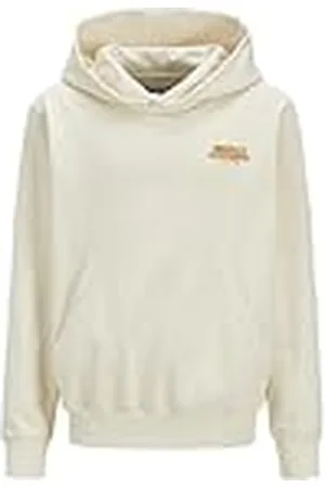 JACK & JONES Back Sweat Hood Jorroxbury Ln Jnr-Sudadera con Capucha, Blanco Envejecido, 176 para Hombre