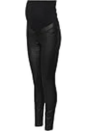 Mama;licious Vmmseven SS Noos-Pantalones con Revestimiento Suave, Negro/Detalle: Revestido, M para Mujer