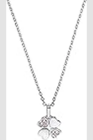 Amor Collar con colgante de plata de ley 925 collar de niña, con sintetizador de circonita cúbica, 35+3 cm, plata, trébol, Viene en caja de regalo de joyería