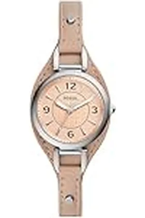 Fossil Carlie Reloj para mujer, movimiento de cuarzo con correa de acero o piel, , 28MM