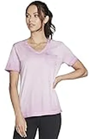 Skechers Diamond Wash Hatha-Camiseta con Cuello en V, , M para Mujer