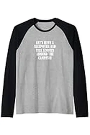 Statement Blend Vamos a tener una fiesta de pijamas y contar historias alrededor de la fogata Camiseta Manga Raglan