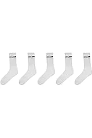 JACK & JONES Jacbasic Logo Tennis Sock 5 Pack Calcetines de Tenis, White, One Size para Hombre