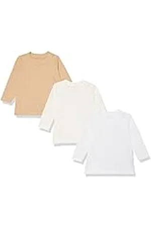 Amazon Camiseta de Manga Larga de algodón orgánico (Anteriormente Amazon Aware) Unisex Bebés, Pack de 3, , 0 Meses