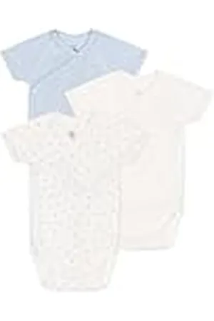 Petit Bateau A0CXU Body de Nacimiento de Manga Corta, , 3 mois (Pack de 3) para Bebés