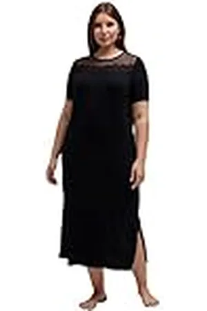 Ulla Popken Nachthemd, Spitze, Rundhals, Halbarm Camisa de Noche, , 62-64 para Mujer
