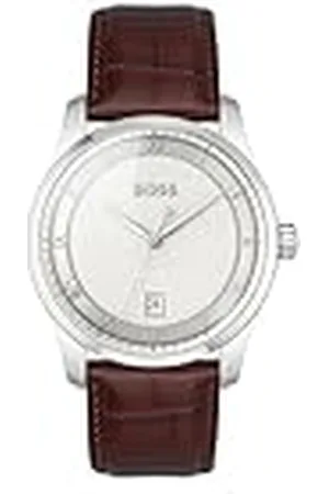 HUGO BOSS Reloj con Movimiento de Cuarzo de Tres Manecillas para Hombre Colección Principle con Correa de Cuero Marrón - 1514114