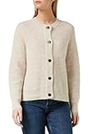SELECTED Slflulu LS Knit Noos-Cárdigan Corto Rebeca de Punto, Abedul, M para Mujer