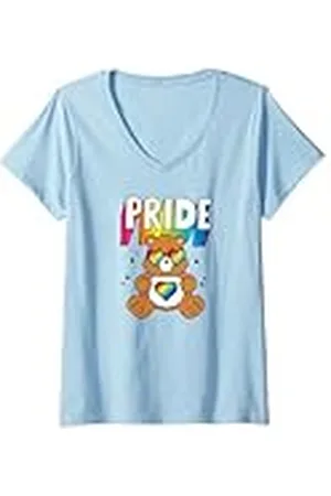 Care Bears Mujer Lindos dibujos animados de Rainbow Pride Tenderheart Bears Camiseta Cuello V