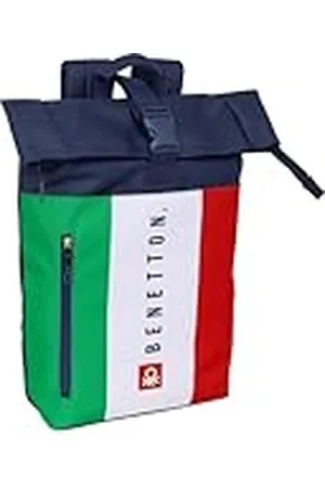 Safta BENETTON FLAG - Mochila con Solapa para Portátil de 15.6", Ideal para Diferentes Edades, Cómoda y Versátil, Calidad y Resistencia, 28x13x42 cm