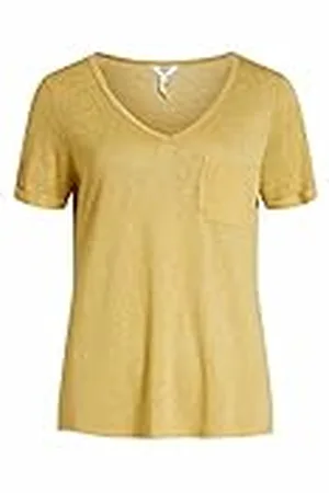 Object Object Objtessi Slub S/S-Cuello en V Top, , S para Mujer