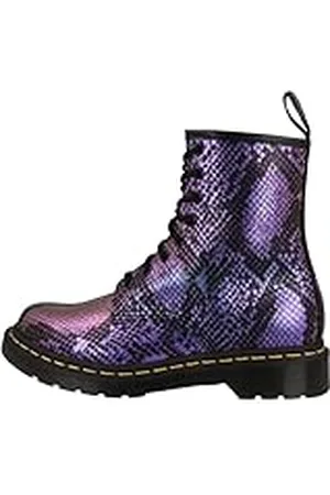 Dr. Martens 8 Eye Boot, Boots Mujer, Black/Blue Viper Croc Emboss, 37 EU