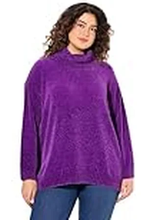 Ulla Popken Chenille-Pullover, Oversized, Stehkragen, Langarm Suéter pulóver, , 56/58 ES para Mujer