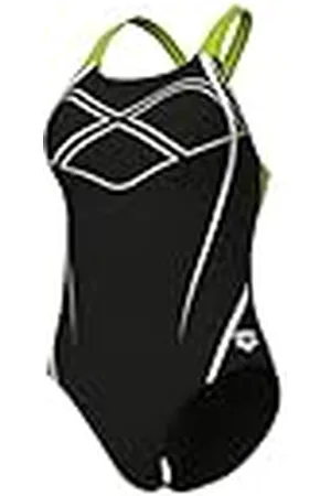 Arena Feel Graphic Swim Pro Back Traje de Baño para Mujer, Bañador de Secado Rápido, Deportivo en Tejido Maxfit Eco Resistente al Cloro y a la Sal con Protección UV UPF 50+