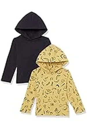 Amazon Camiseta Ligera de Manga Larga con Capucha Niño, Pack de 2, , 3 años