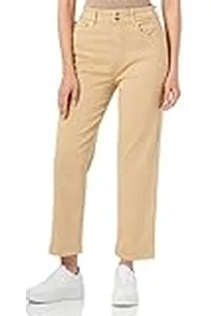 Moschino Cropped Garment dyed Twill with Black Shiny Back Tag Pantalones Casuales, , 27 De Las Mujeres
