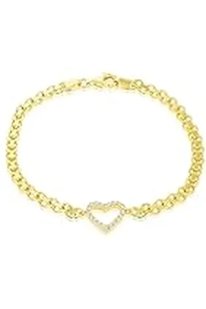 Amazon Pulsera de Plata de Ley con Circonitas Cúbicas en Forma de Corazón