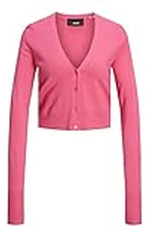 JJXX Jxisabel LS Soft Cropped Cardigan Knit, Carmine Rose, XL para Mujer