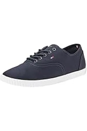 Tommy Hilfiger Zapatillas sneaker Mujer Canvas Lace Up Calzado, Blau (Azul), 37