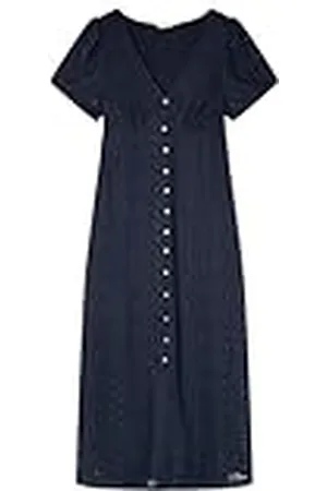 Springfield SPRINGFILED, Mujer, Vestido Midi Crochet Botones, Navy, S