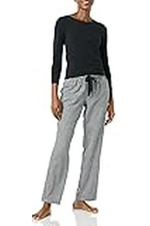 Amazon Conjunto para Dormir Ligero con Pantalón de Franela y Camiseta de Manga Larga Mujer, , XL