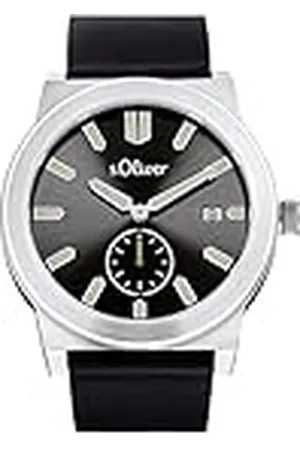 QS by s.Oliver Reloj de pulsera analógico de cuarzo para hombre, con correa de piel, , resistente al agua 5 bar, se entrega en estuche de regalo