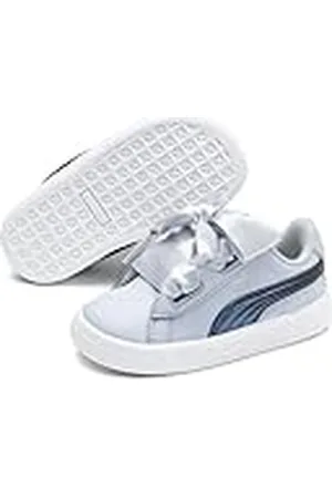PUMA Basket Heart Shimmer Inf, Zapatillas Niñas, Azul (Heather White 01), 23 EU