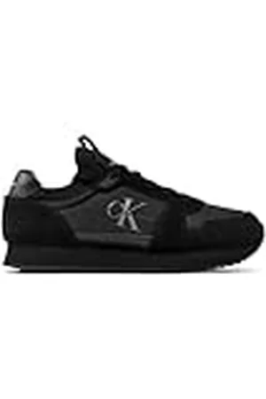 Calvin Klein Jeans Hombre Zapatillas de Running Sock Laceup Nylon-Leather Zapatillas Deportivas, Negro (Triple Black), 41