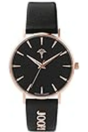 JOOP! Reloj de Mujer Quarzo Analógico, con Correa de Cuero, Negro, Resistente al Agua hasta 5 bar, Se Entrega en Caja de Regalo