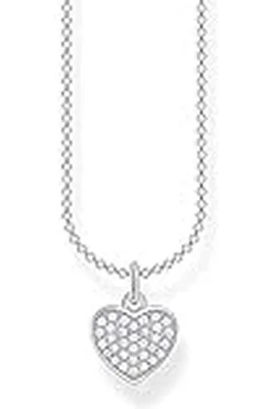 Thomas Sabo Collar de mujer con corazón pavé de de ley 925, 38-45 cm de longitud
