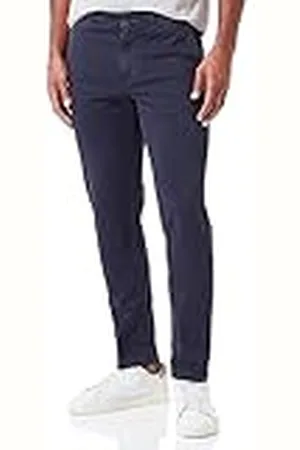 Replay Pantalón chino Brad de corte recto y elástico para hombre, azul (Navy 088), 27W / 30L