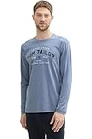 TOM TAILOR 1039895 Camiseta de Manga Larga, 10441-Gravel Grey, XL Hombres