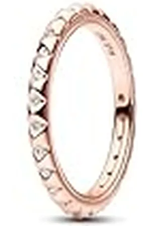 PANDORA ME Anillo con tachonado de pirámides con circonitas cúbicas transparentes, talla 60