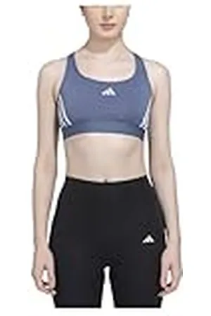 adidas Sujetador Deportivo Powerreact Train de Soporte Medio con 3 Rayas, XSAB