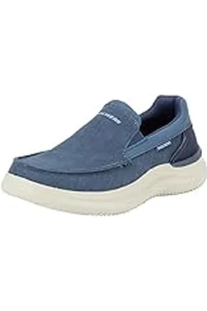 Skechers Hasting, Sin Cordones Hombre, Azul Marino (Navy Canvas), 42 EU