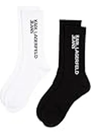 Karl Lagerfeld Para Hombre, Calcetines con el Logo Essential, Blanco/Negro, 42/46