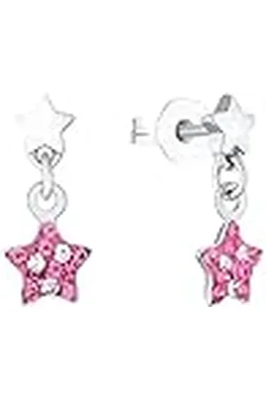 Prinzessin Lillifee Pendientes, de ley 925, bisutería infantil, con Preciosa, 1,4 cm, , estrella, en caja de regalo, 2036426