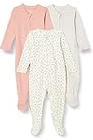 Amazon Pelele para Dormir con Pies Unisex Bebés, Pack de 3, , 3-6 meses