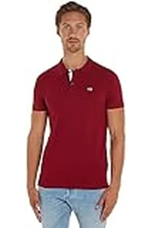 Tommy Hilfiger Men Short-Sleeve Polo Shirt Placket Slim Fit, Red (Rouge), XS