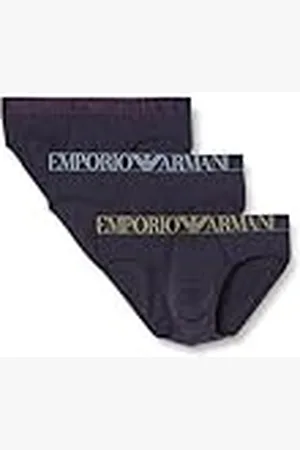 Emporio Armani Shiny Logoband 3-Pack Brief Bragas, , S de los Hombres