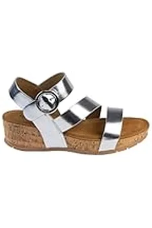 Chattawak 18hlilouargent37, Sandalia con talón Mujer, Plata, 37 EU