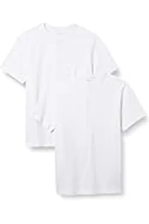 Amazon Camisa de manga corta Henley de piqué y corte entallado Hombre, Pack de 2, , M